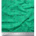 thumbnail image 1 of Soimoi Green polyester Crepe Fabric Star Tetrahedron Geometric Printed Fabric 1 Yard 52 Inch Wide, 1 of 3