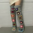 thumbnail image 5 of CUZIBR Cozy Socks For Women Vintage Boho Leg Warmers Bohemian Pattern Stocking Thighs Over The Knee Thick Leggings Fashion Soft Stretch Boots Ocks Breathable Lightweight Footwear,Grey,One Size, 5 of 5