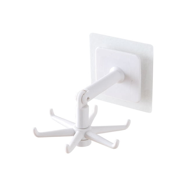 Inteprter Ganchos de cocina giratorios de 360 grados, 6 ganchos, gancho de pared, colgador de almacenamiento para baño y cocina, estante colgante Almacenamiento y organización del hogar blanco Inteprter HA002158-02