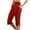 Red, variant on Diufon Women's Capri Pants High Waist Drawstring Straight Leg Pants Casual Summer Trousers with Pockets