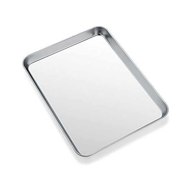 Toaster Oven Tray Pan, Zacfton Baking Sheet Stainless Steel Cookie Sheet Rectangle Size 10 x 8 x