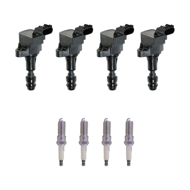 Ignition Coil and Spark Plug Kit 8 Piece Compatible with 2010 2017