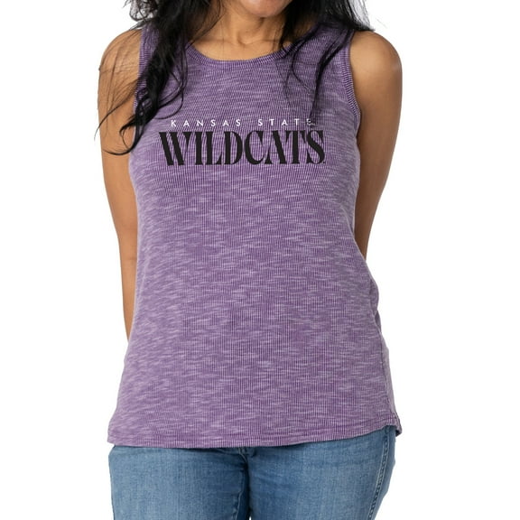 Women's Purple Kansas State Wildcats Blake Sandwash Rib-Knit Tri-Blend Tank Top