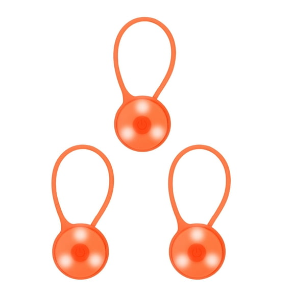 Uxcell LED Running Light, 3 Pack Silicone Rope Bike Safety Light Running Lights, Orange