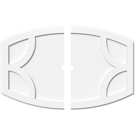 Ekena Millwork Cmp40x26ky2 02000 2 In Id X 21 5 In Rectangle Kailey Architectural Grade Pvc Contemporary Ceiling Medallion 2 Piece
