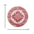 thumbnail image 2 of 5â€™ Round Ivory and Fuchsia Distressed Area Rug, 2 of 8