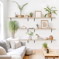 thumbnail image 6 of Kaboon 36 inch Long 10 inch Deep Floating Shelves for Wall Set of 2, Large Open Shelves Wall Mounted, Space Saving Home and Commercial Use, Oak, 6 of 7