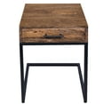 thumbnail image 7 of Mango Wood Side Table with Drawer and Cantilever Iron Base Brown and Black - Saltoro Sherpi, 7 of 7