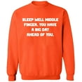 thumbnail image 2 of OXI Crewneck Sweatshirt - Sleep Well Middle Finger, Basic Casual Sweatshirts for Men's and Women Fleece Sweatshirt Long Sleeve - Orange Large, 2 of 2