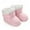 Pink, variant on Baby Girls Boys Plush Snow Boots Soft Sole Anti-Slip Mid Calf Warm Winter Toddler Walking Shoes 0-6 Months