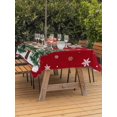 thumbnail image 2 of Outdoor Tablecloth with Umbrella Hole and Zipper, Red Christmas Tree Rectangle Table Cloth 60x102 Inch Waterproof Tablecloth, Xmas Trees Snowflake Winter Holiday Picnic Table Cover for Patio Camping, 2 of 7