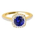 thumbnail image 2 of Mauli Jewels Engagement Rings for Women 1.10 Carat Halo Tanzanite And Diamond Engagement Wedding Ring prong 14k Yellow Gold, 2 of 6