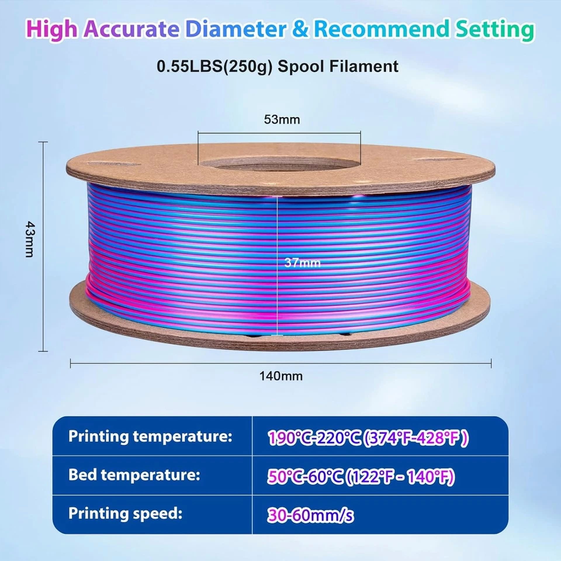 BUTTERFLY- Silk Pla 3D Printer Filament Triple Color Silk Pla Filament 1.75Mm 3D Printing F