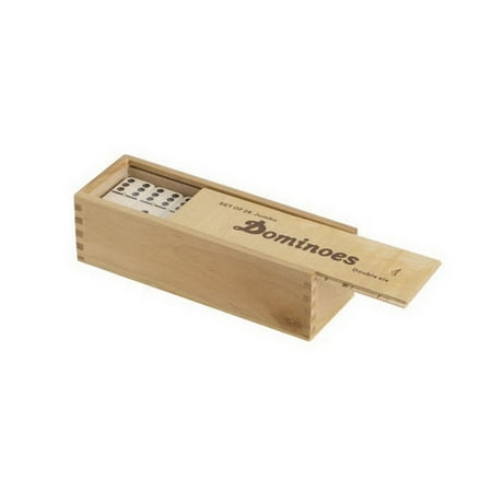 Jumbo Double Six Dominoes - CHH 2411SW Double 6 Jumbo Domino in Wood Case