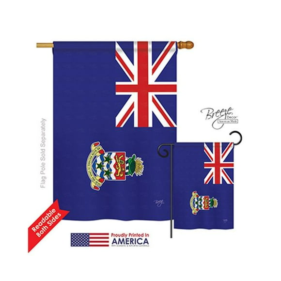 Breeze Decor 08266 Cayman Islands 2-Sided Vertical Impression House Flag - 28 x 40 in.