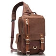 thumbnail image 1 of KAUKKO Canvas Messenger Bag Cross Body Shoulder Sling Backpack Travel Senderismo Chest Bag, 1 of 5