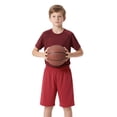 thumbnail image 4 of TOPTIE Big Boys Youth Soccer Short, 8 Inches Running Shorts with Pockets-Red-M/ 10-12, 4 of 7