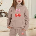 thumbnail image 2 of Byoo Toddler Girls Tracksuit Child Cherry Print Pullover Hoodie Sweatpants Sweatsuit Outfits, 2 of 4