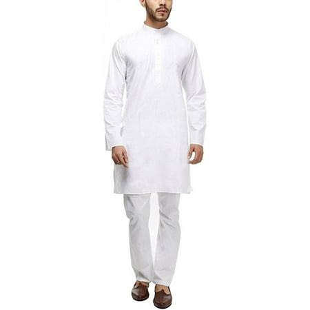 

Royal Kurta Men s Cotton Kurta Pyjama Set (White 38)