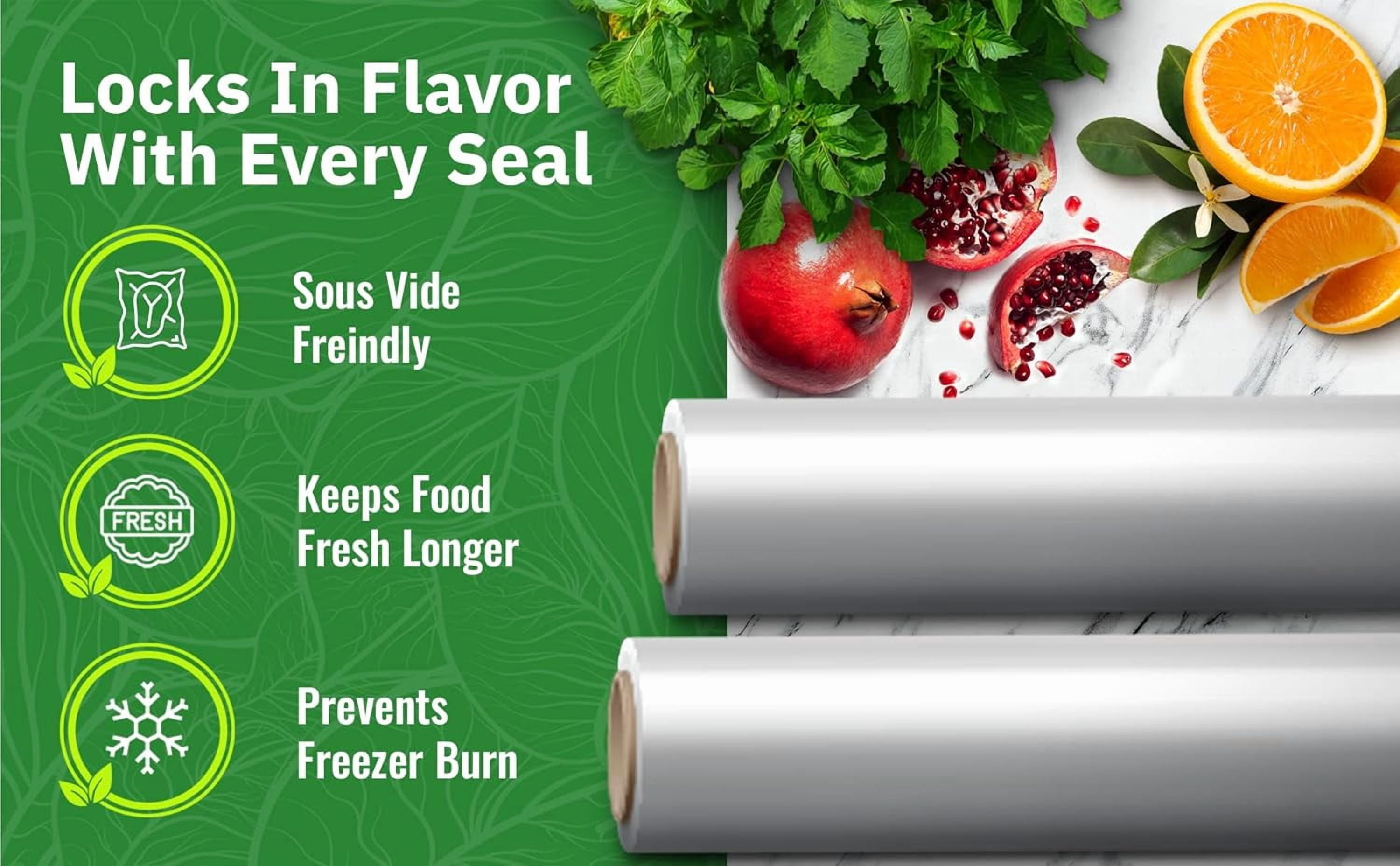 11" x 25' Vacuum Sealer Rolls, 4 Pack | 15% THICKER Embossing | Compatible with FoodSaver Machines, BPA Free, Commercial Grade Food Sealer Bags