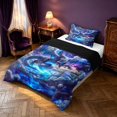 thumbnail image 2 of Manfei Eastern Dragon Animals Twin Comforter Sets,Fantasy Cloud Stars Bedding Set,Blue,Black Reversible,2-Piece,1 Comforter and 1 Pillowcase, 2 of 7