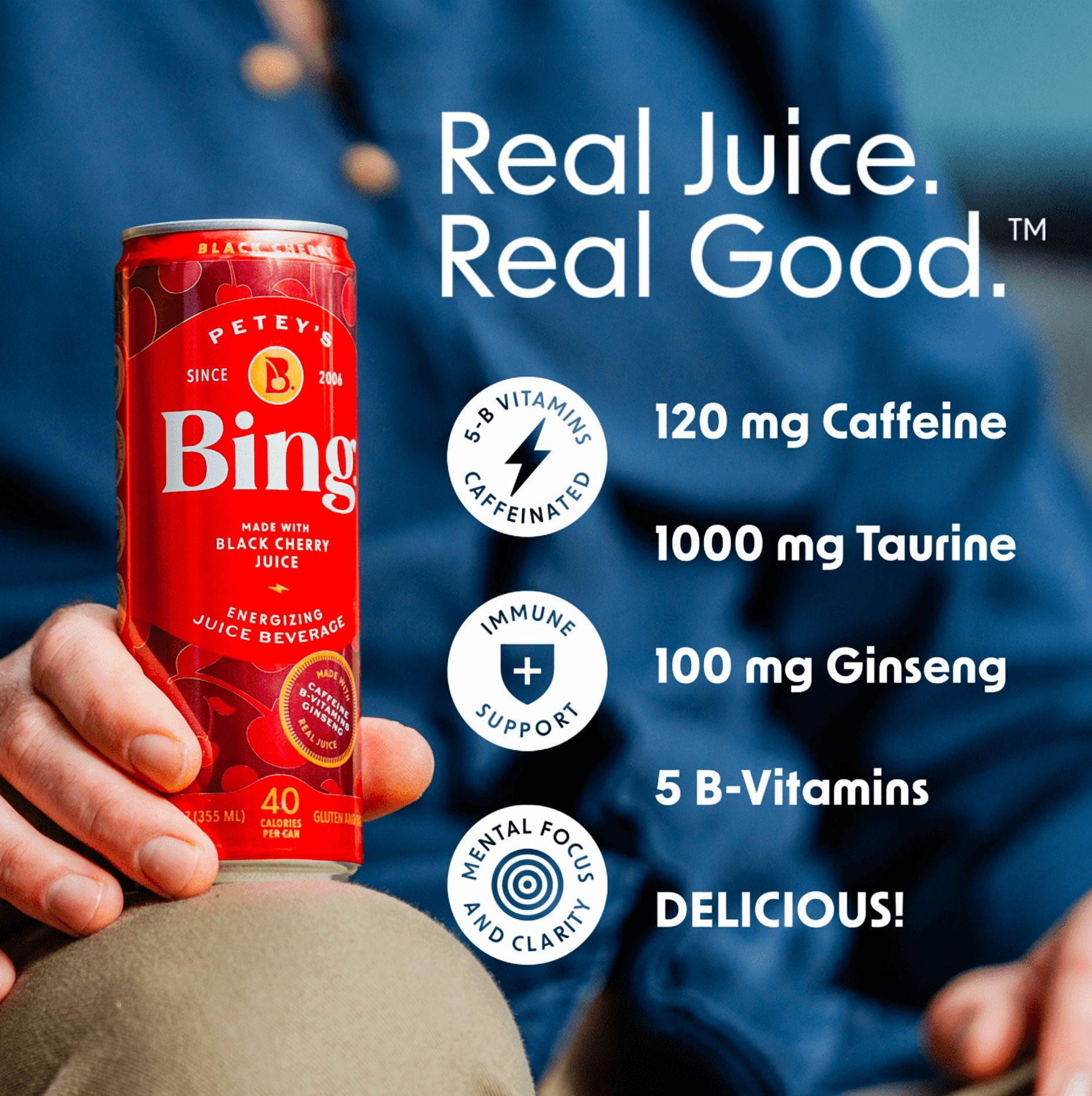 Bing Beverage Healthy Energy Drinks, Bing Cherry, 12 oz (12 Pack)
