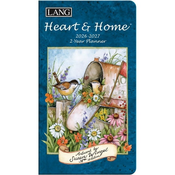 Lang Companies, Heart and Home 2 Year 2026 Pocket Planner, 8.25'' X 9.5'', Weekly Calendar with Stapled Binding