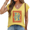 Yellow, variant on Cozymy Womens Blue Minimal Sea Fish Print V Neck Short Sleeve T-Shirt S-5XL Casual Daily Wear Soft Tops