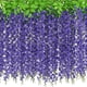 thumbnail image 5 of Flores de glicina simuladas, planta llorona artificial con flores, enredadera de glicina con flores artificiales para guirnalda, decoración de pared para arco de boda, 5 of 8