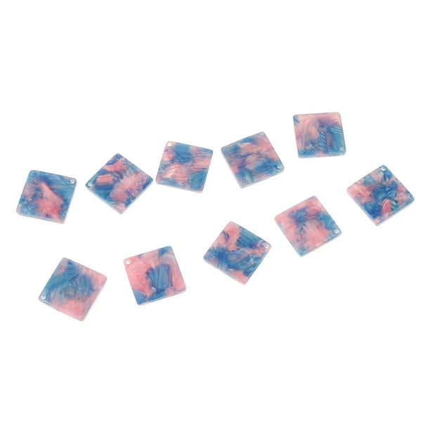 10 Uds. diminutas de acrílico de acetato DIY pendientes collar pulsera hallazgos Azul oscuro jinwen Joyería de bricolaje