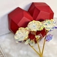 thumbnail image 7 of 30Pcs Artificial Roses, White Rainbow Golden Leaves Faux Flowers Bulk, Long Stem Rose Bouquet for Home Office Wedding Valentines Day Decor Gifts for Mom Grandma Wife Girlfriend, 7 of 7
