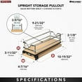 thumbnail image 4 of Rev-A-Shelf 9" Pullout Organizer for Cabinets, Single Tier Shelf, 5WU1-5W1-1, 4 of 12