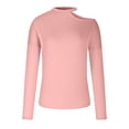 thumbnail image 4 of Women's Cut Out One Shoulder Tops Stylish Long Sleeve Fall 2024 Outfits Fashion T-Shirt Blouse Dressy Casual Clothes, 4 of 6