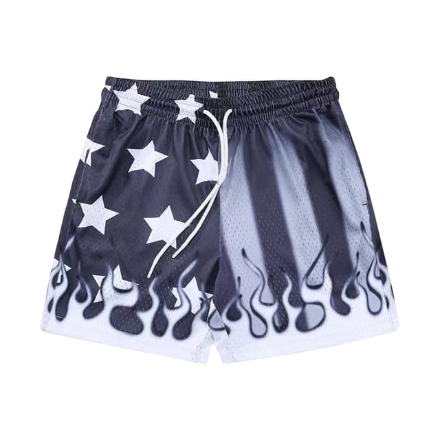 Pantalones Cortos Atléticos para Hombres Impresión de Verano Playa Fitness Run Casual Sports Mesh Pantalones Cortos de Transpirabilidad