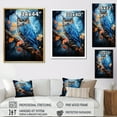 thumbnail image 4 of Designart "Moonlight Realm Of Blue Owls" Animals Owl Floater Framed Wall Art Prints, 4 of 5