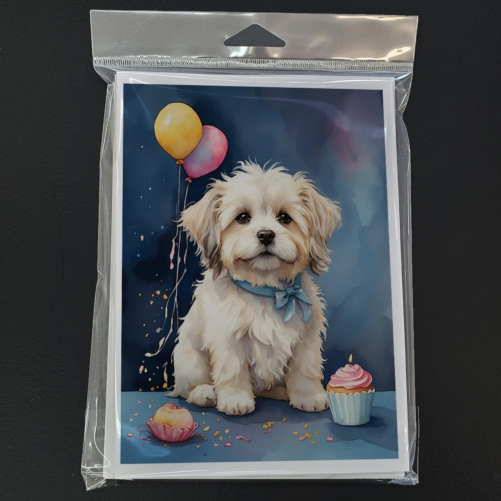 Carolines Treasures DAC8031GCA7P 5 x 7 in. Coton De Tulear Happy Birthday Greeting Cards - Pack of 8