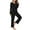 Black, variant on Kaemgyyd Women's Sleepwear Trendy Long Sleeve Button Pleated Top and Pants with Pockets Lounge 2 Piece Pajama Set