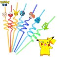 thumbnail image 2 of Pajitas de plástico reutilizables de Anime para niños, pajitas de decoración para fiesta de cumpleaños, batidos, bebidas heladas, suministros para fiesta de boda, 1/5/10 piezas, 2 of 5
