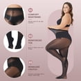 thumbnail image 2 of Manzi Women's Plus Size Oil Shiny Pantyhose 15D Shimmer Silky Tights High Waist Stockings 2 Pairs, 2 of 7