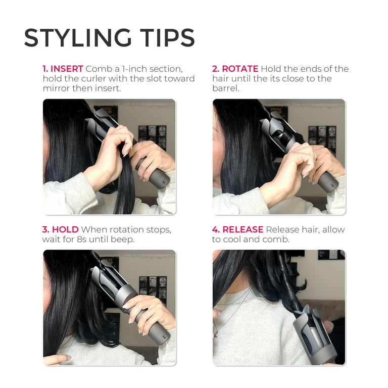 TYMO Hair Curling Iron, Automatic Rotating Curler for Beach