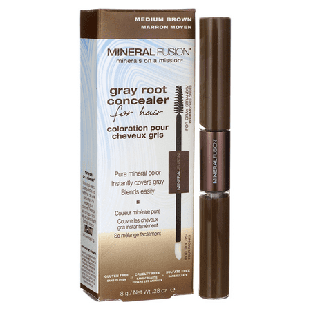 Mineral Fusion Gray Root Concealer for Hair - Medium Brown .28 oz