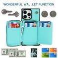 thumbnail image 4 of Crossbody Wallet Case for iPhone 14 Pro, RFID Blocking PU Leather Zipper Handbag Purse Flip Cover, Kickstand Case with Card Slots Holder Wrist Strap Lanyard For iPhone 14 Pro, Mint, 4 of 12