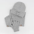 thumbnail image 6 of HNMKIU Autumn Winter Kids Hat Scarf 3-Piece Set Cozy Bow Design Baby Toddler Toddlers Warm Knit Accessories Boys Girls Outdoor Playwear Grey - One Size, 6 of 9