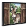 thumbnail image 2 of Stupell Industries Cottage Donkey in Wooden Gate Black Floating Frame Canvas Art, 21 x 17, by George Dyachenko, 2 of 8