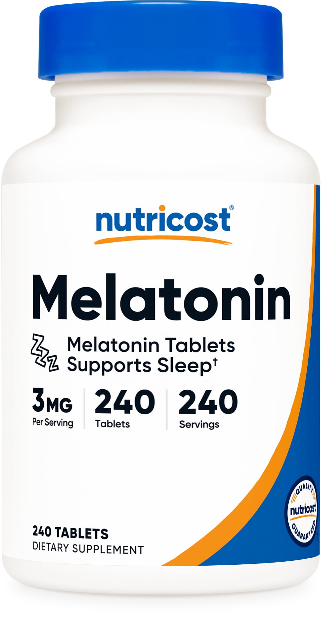 Nutricost Melatonin 3mg, 240 Tablets - 3mg Per Serving, Non-GMO, Gluten Free Supplement