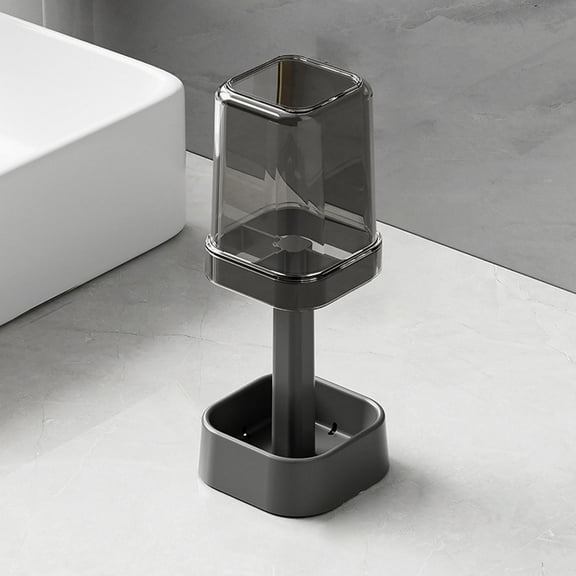 Toothbrush Holders for Bathrooms, 3 Slots Bamboo Toothbrush Holder With Lid, Toothbrush Holder And Toothpaste Holder For Bathroom Countertop Accessories Storage, Save Space, Reduce Pollution