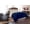 Navy/Cream, variant on Elegant Comfort Goose Microfiber Baffle-box 3-Piece Blue Reversible Comforter Bedding Set, Full