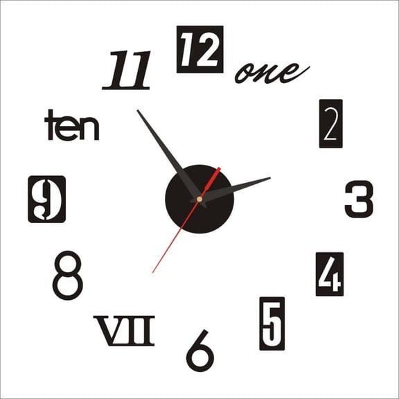 DESIGNICE Wall Clock 12" Indoor Round Green Analog Wall Clock Retro DIY Handmade Installation Silent Battery Operated Analog Clock