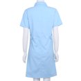 thumbnail image 5 of Miaeowve Women's Short Sleeve Button Down Lab Coat Chemist's Nurse Doctor Scientists Uniform Dress Sky Blue Small, 5 of 7