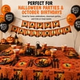 thumbnail image 5 of Halloween Party Supplies for 16 Guests, Disposable Tableware Set with Paper Plates, Cups, Napkins, Cutlery, Balloons, Banner and Table Cover, 5 of 8